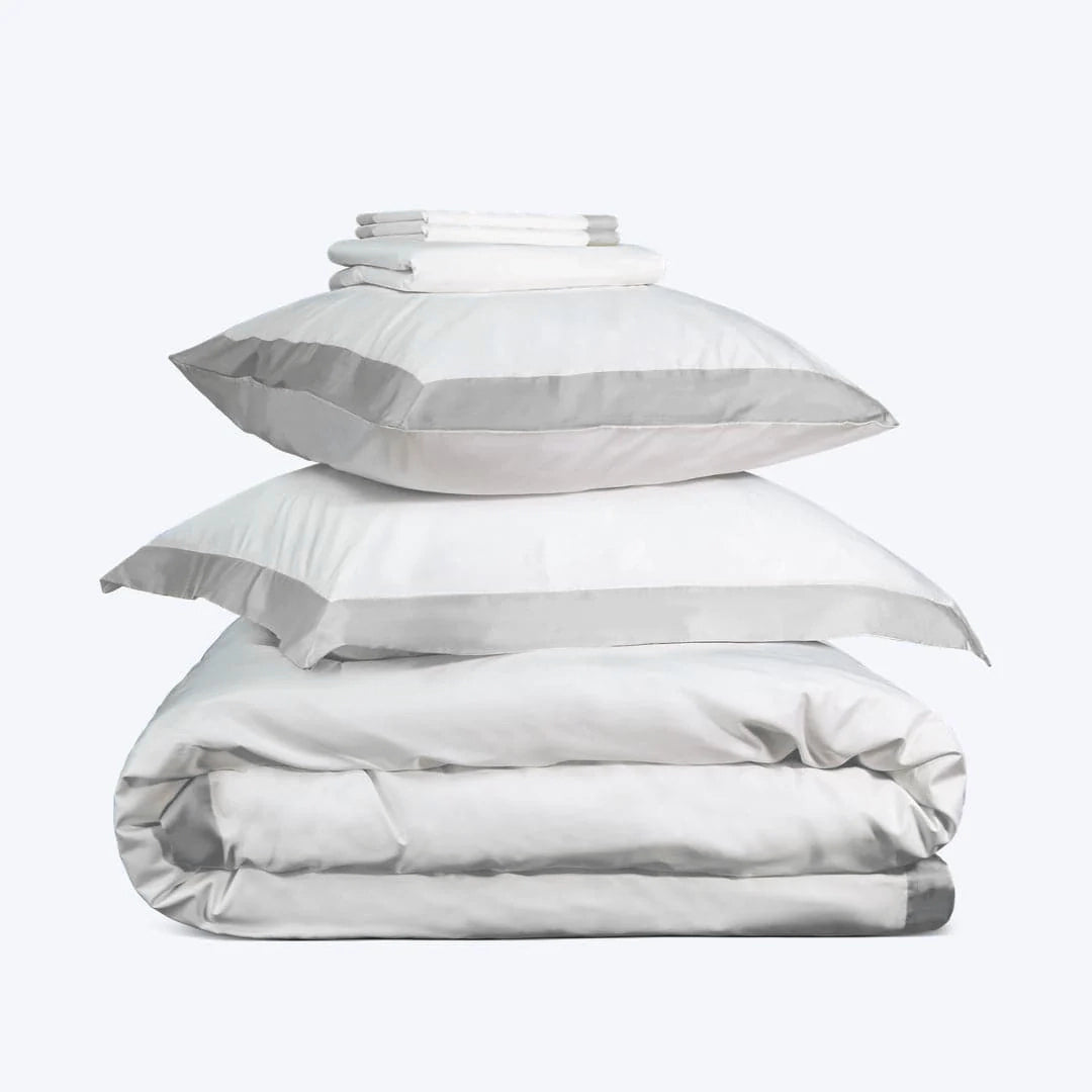 grey embroidered bedding set