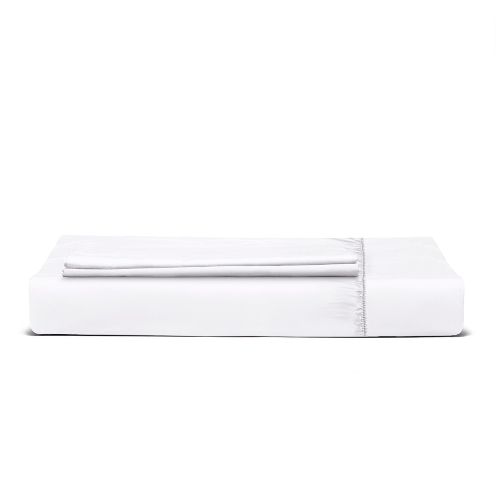 fitted sheet with pillowcases on it