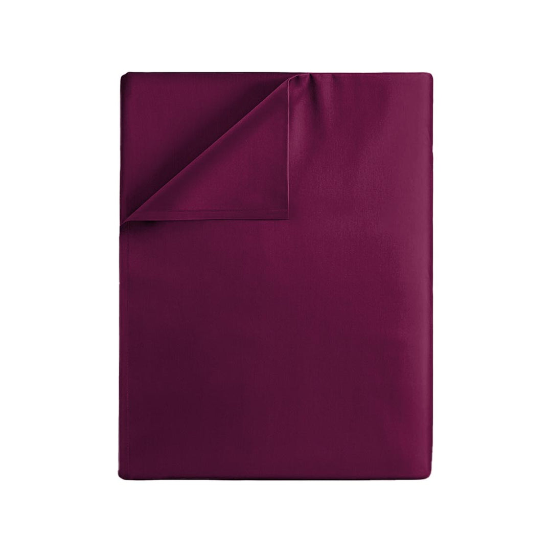 Plum-Coloured Giza Cotton Flat Bed Sheet