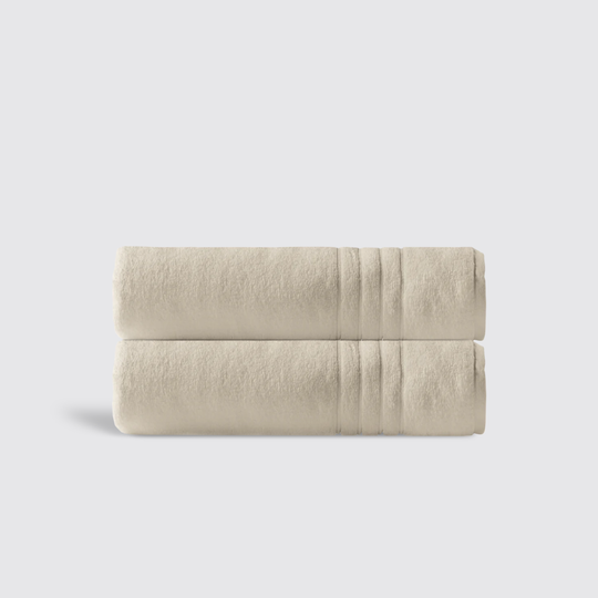 Beige Plux Classic Bath Sheet Duo