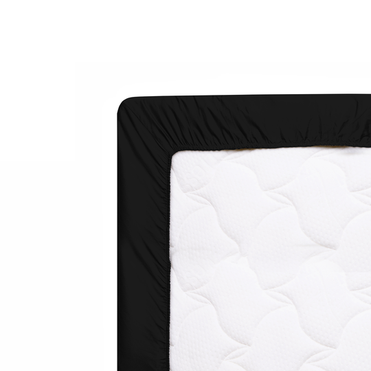 Solid Onyx Fitted Sheet Wrap On Mattress