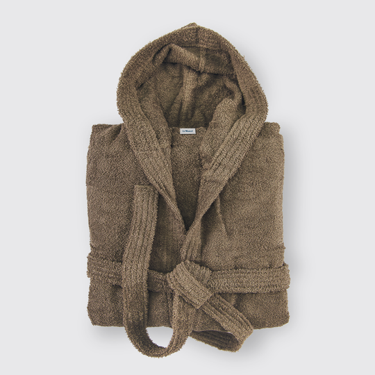 Brown Salonika Hooded Bathrobe