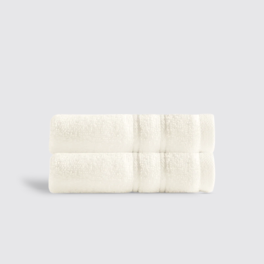 Cream Plux Classic Face Towel Pair