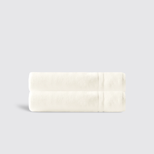 Cream Plux Classic Hand Towel Pair