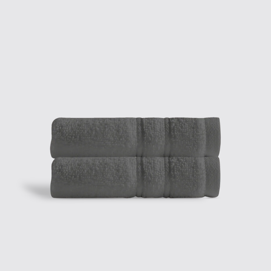 Grey Plux Classic Face Towel Pair