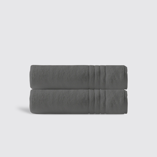 Grey Plux Classic Bath Sheet Duo