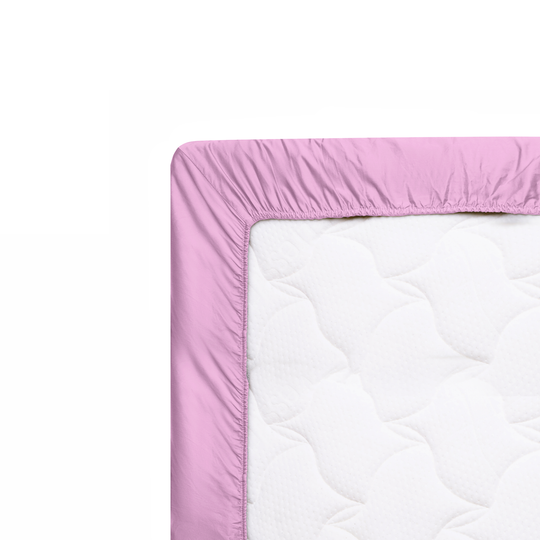 Solid Mauve Fitted Sheet Wrap On Mattress
