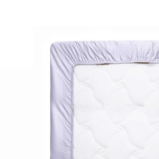 Solid Grey Fitted Sheet Wrap On Mattress
