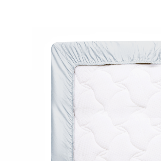Solid Silver Grey Fitted Sheet Wrap On Mattress