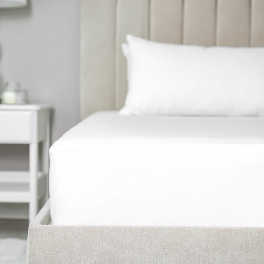 Solid Cotton White Fitted Sheet