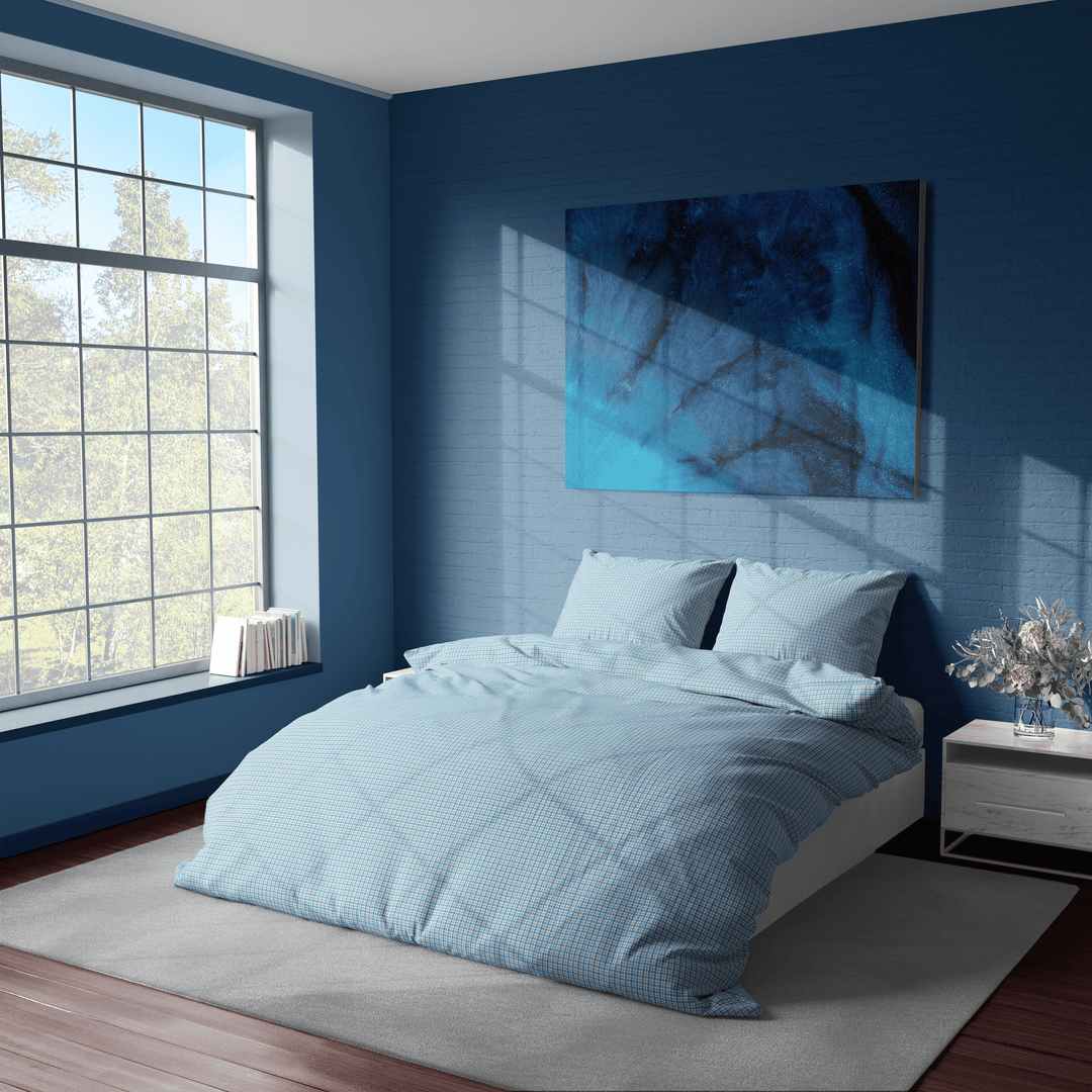 Blue Gingham Bedding Set