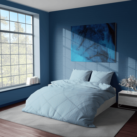 Blue Gingham Bedding Set