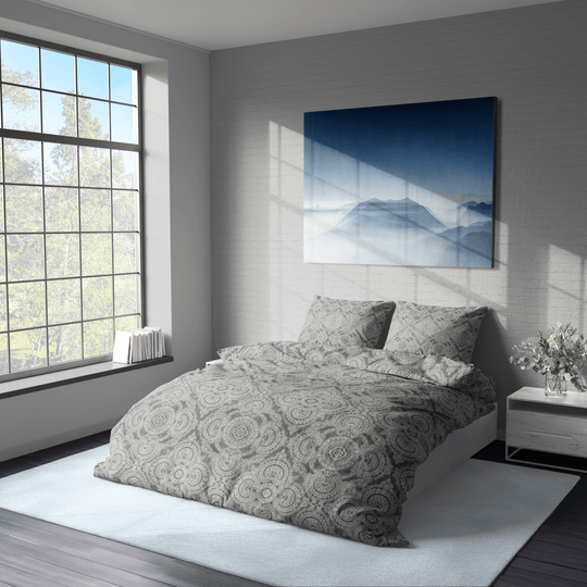 Printed Duvet Set on bed