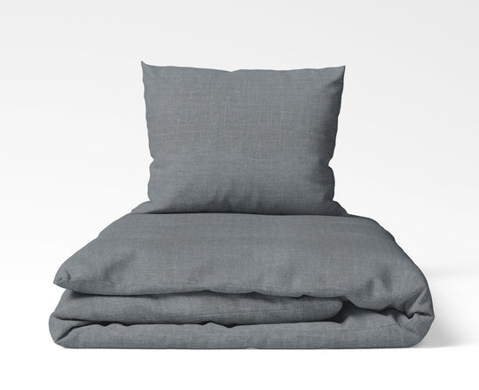 Solid Gray Printed Textured Duvet Set