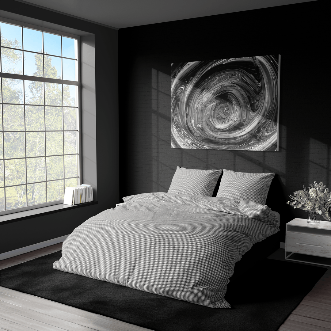 Solid Gray Square Boxes Bedding Set