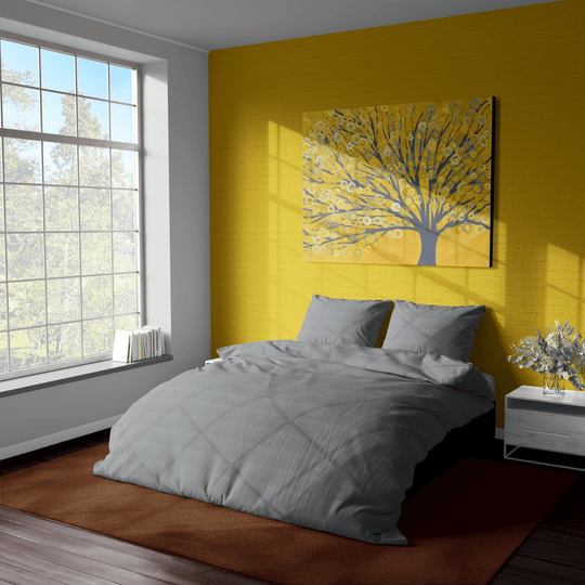 Solid Gray Printed Textured bedding set