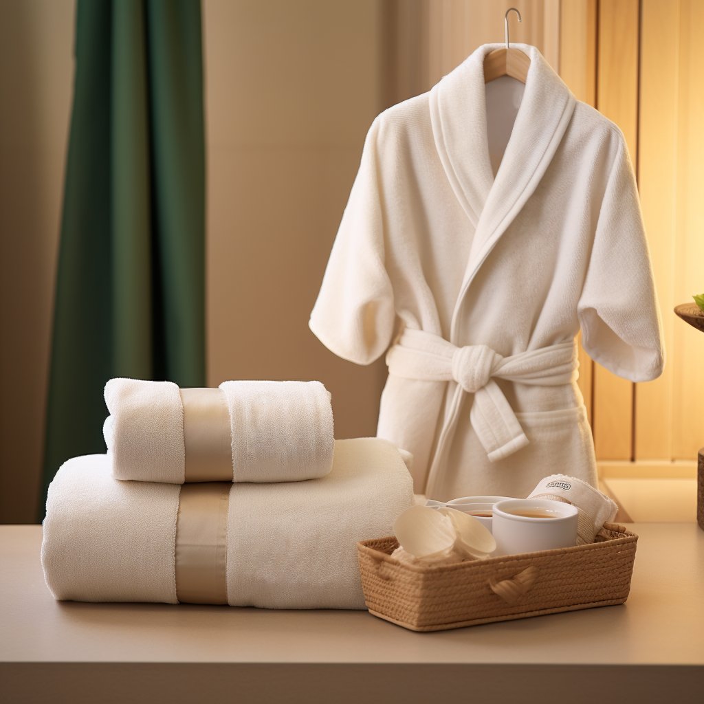 bathrobe and towels