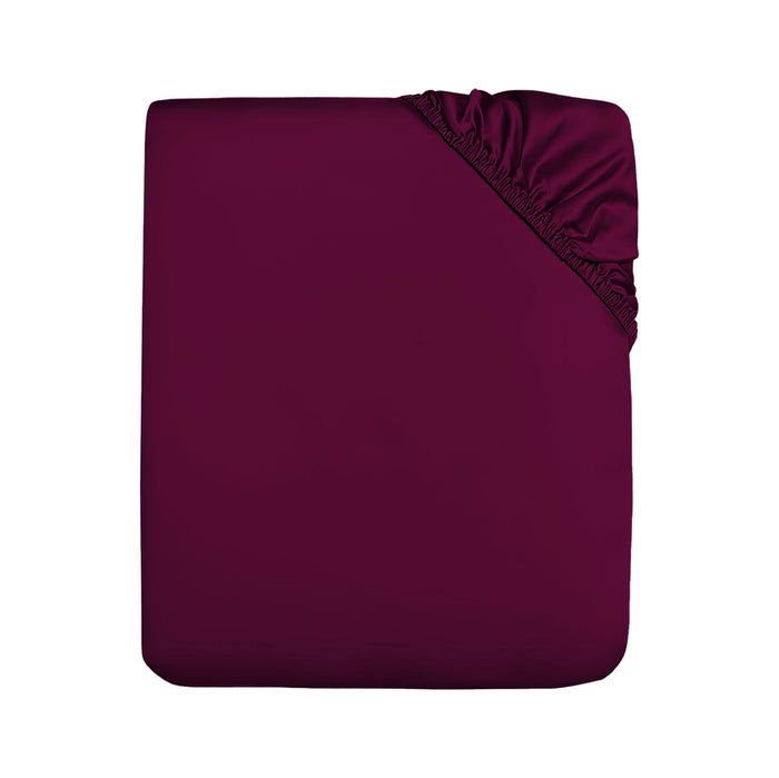 Plum-Coloured Giza Cotton Fitted Sheet
