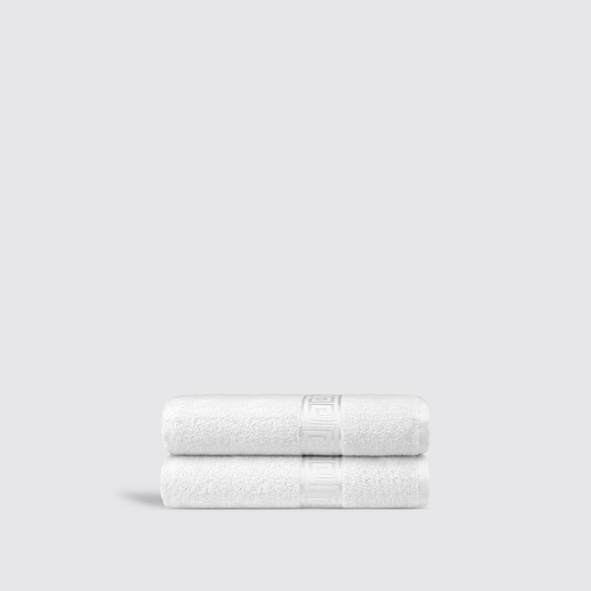 White Textured Greek Bath Towel Twin