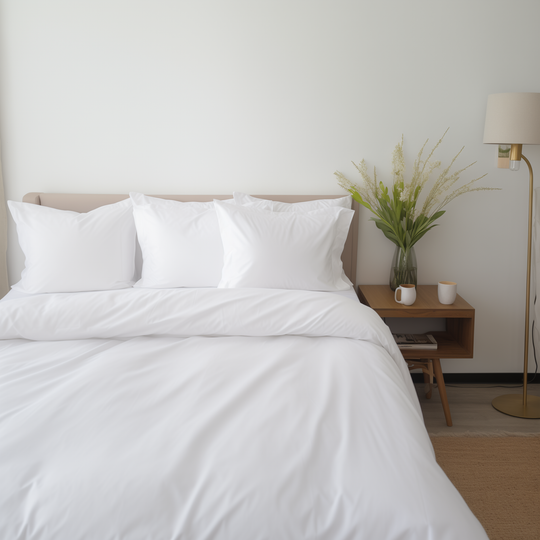 Solid White Duvet Cover with white bedding