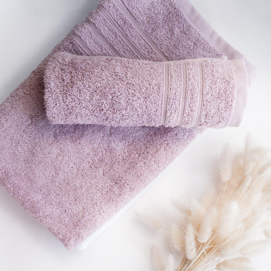 Lilac Plux Classic Hand Towel Pair top view