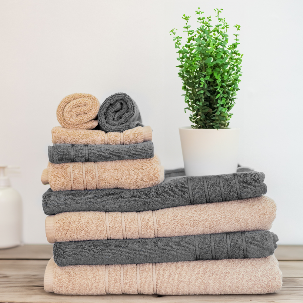 Mix and Match in grey and beige Plux Classic Towel Combo