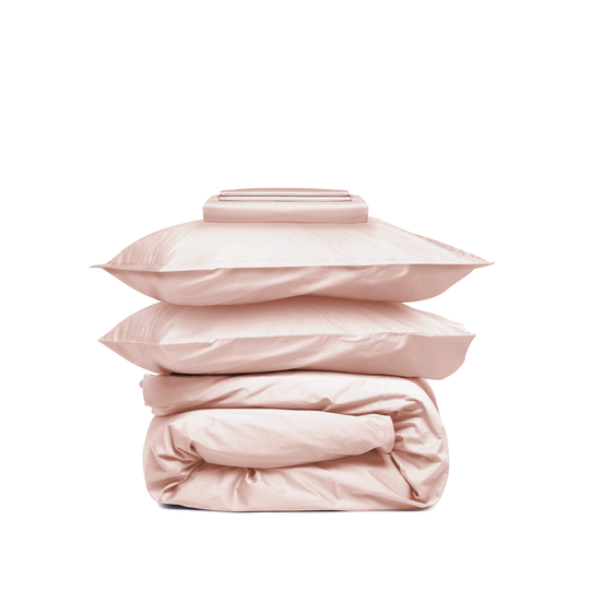 Solid Pastel Pink Cotton Bedding Combo
