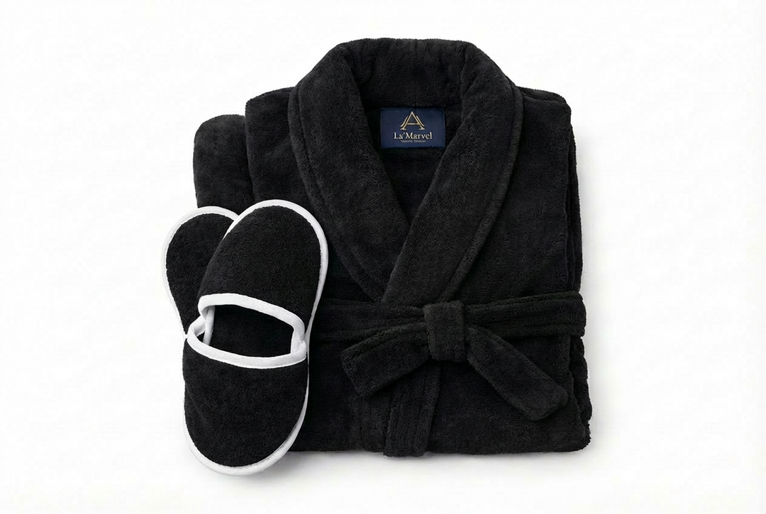 AMARA Bathrobe & Slippers Collection – Plush 400 GSM Comfort