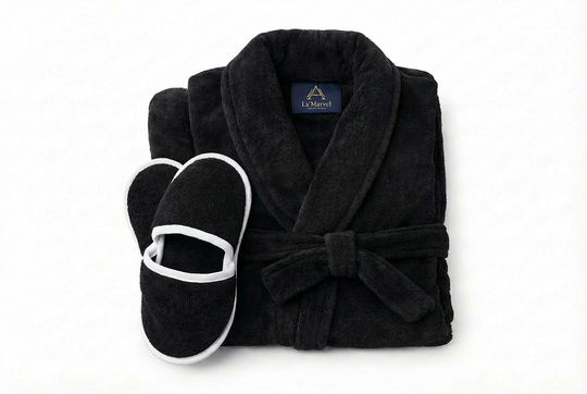 AMARA Bathrobe & Slippers Collection – Plush 400 GSM Comfort