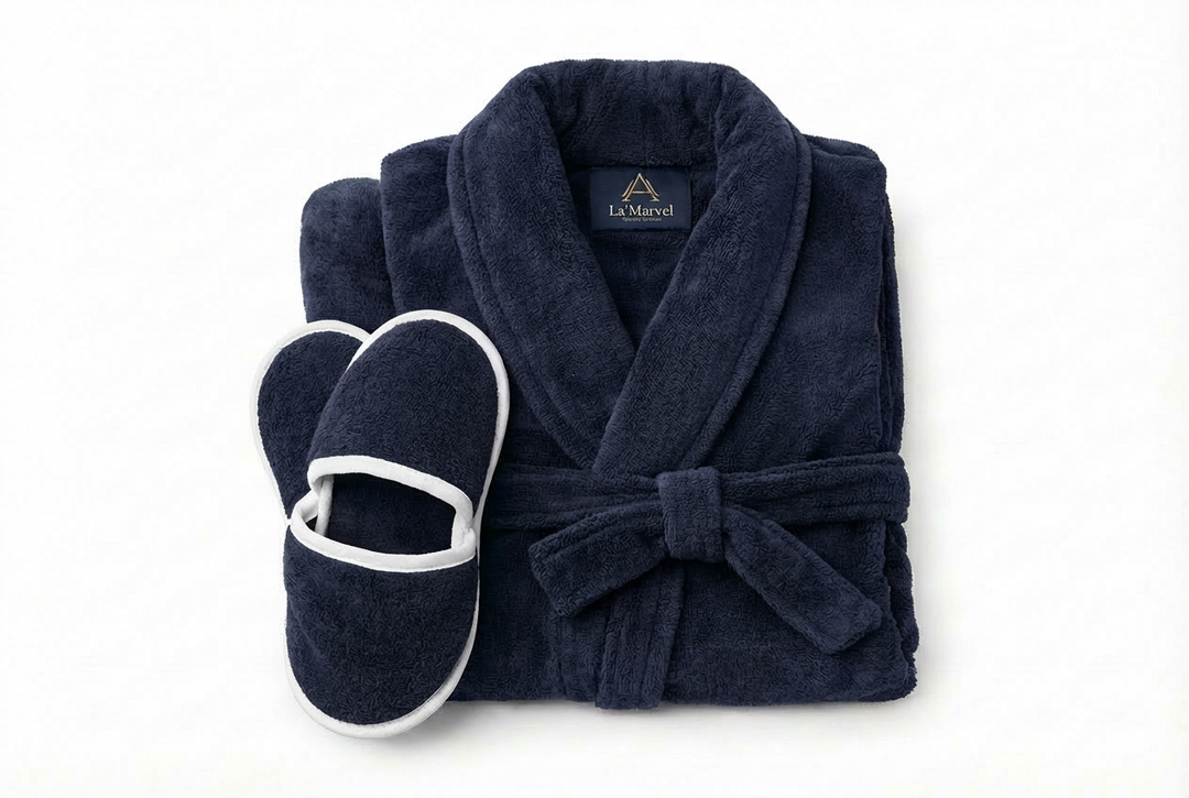AMARA Bathrobe & Slippers Collection – Plush 400 GSM Comfort