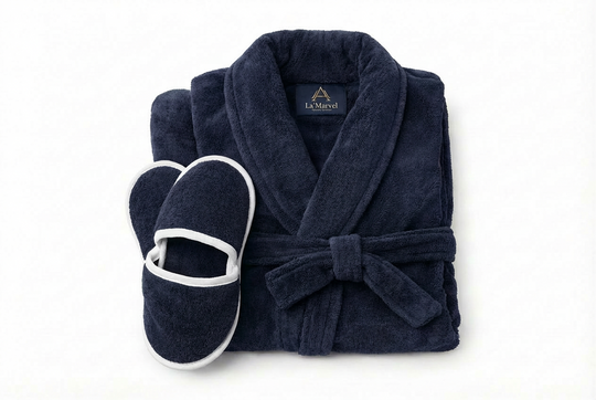 AMARA Bathrobe & Slippers Collection – Plush 400 GSM Comfort