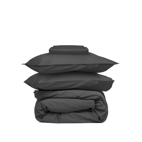 Solid Black Cotton Bedding Combo