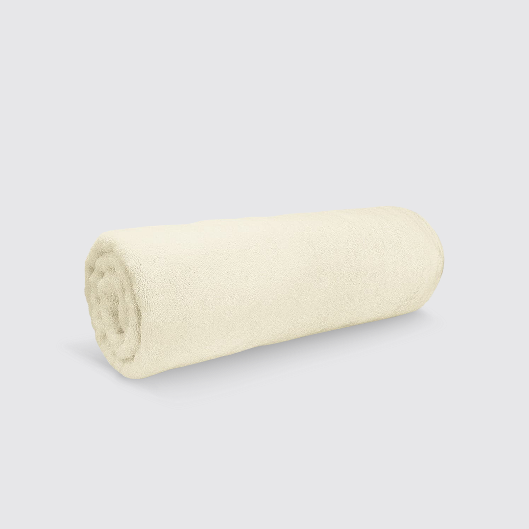 Folded Ivory Beach Towel