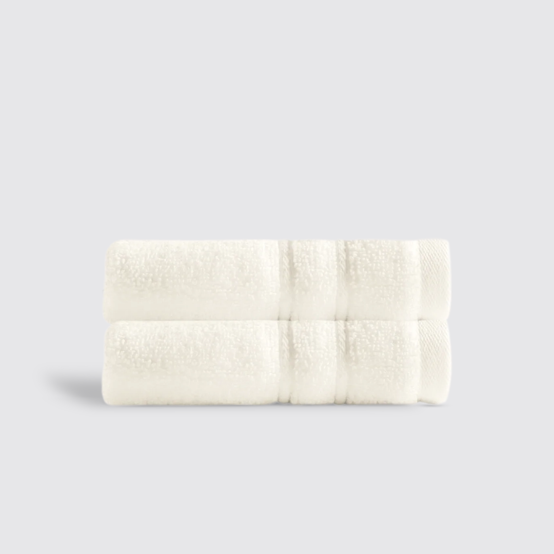 Cream Plux Classic Face Towel Pair