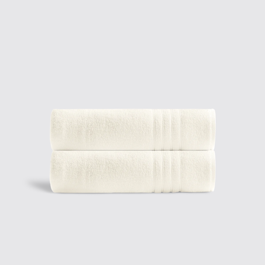 Cream Plux Classic Bath Sheet Duo