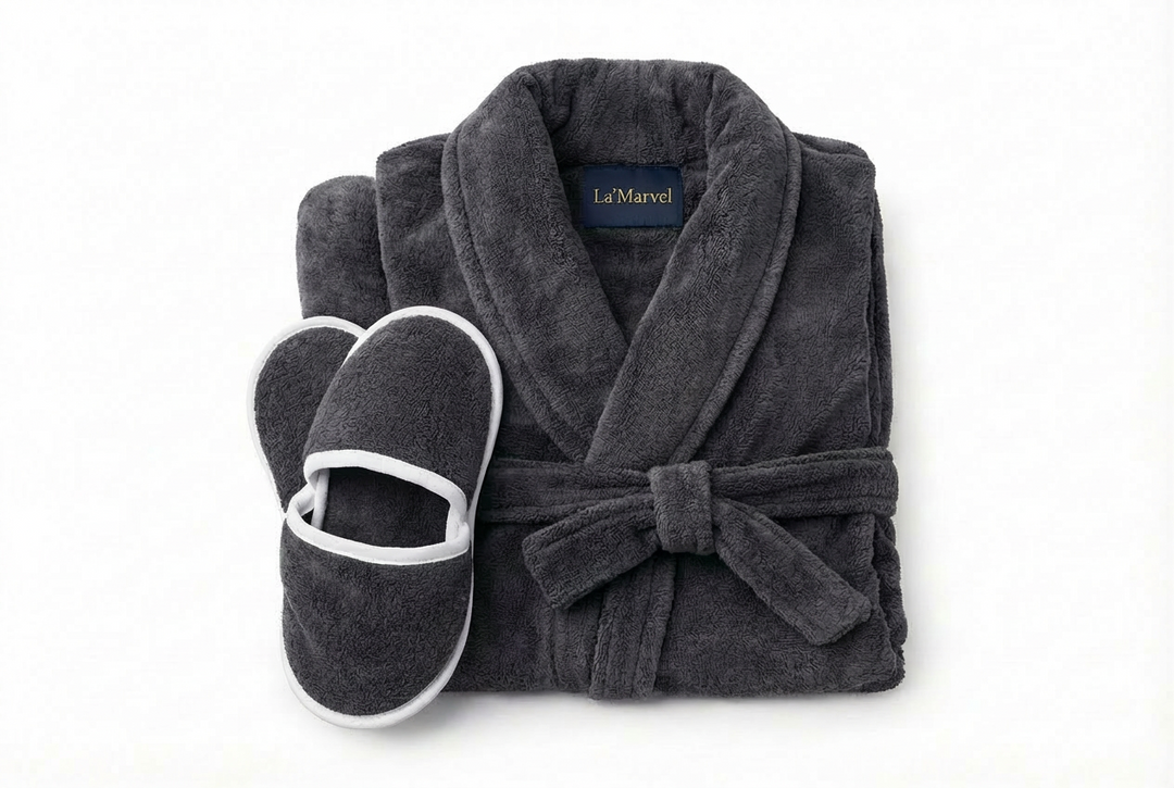 AMARA Bathrobe & Slippers Collection – Plush 400 GSM Comfort