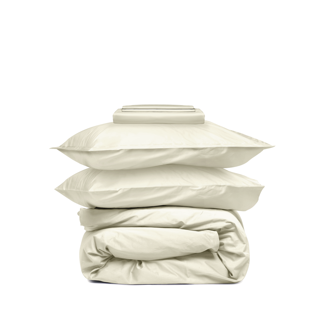 Solid Ivory Cotton Bedding Combo