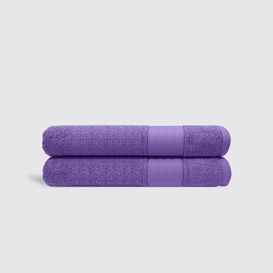 purple bath towel