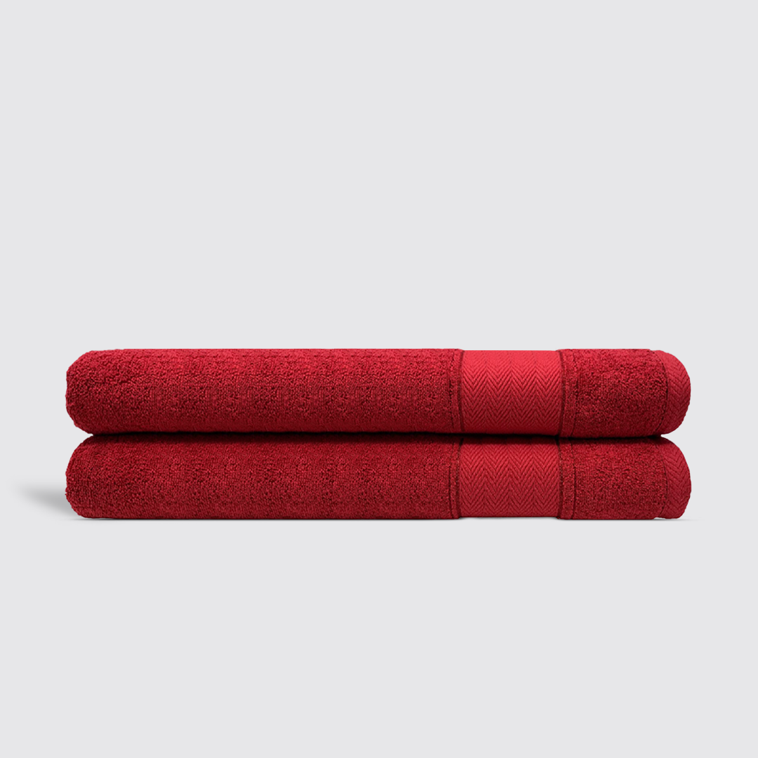 red pool towel