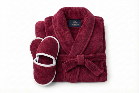 AMARA Bathrobe & Slippers Collection – Plush 400 GSM Comfort