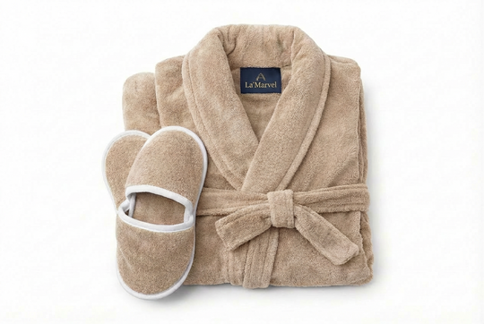 AMARA Bathrobe & Slippers Collection – Plush 400 GSM Comfort