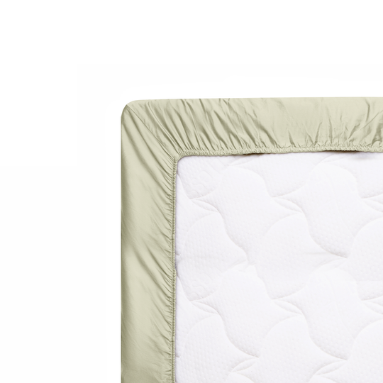  Solid Silver Green Fitted Sheet Wrap On Mattress