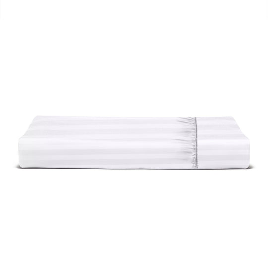 White Striped Fitted Sheet
