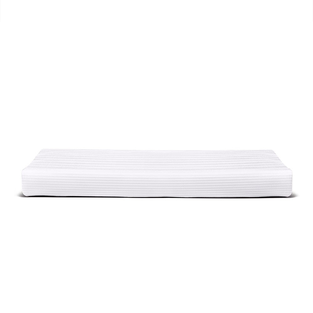 white striped flat sheet