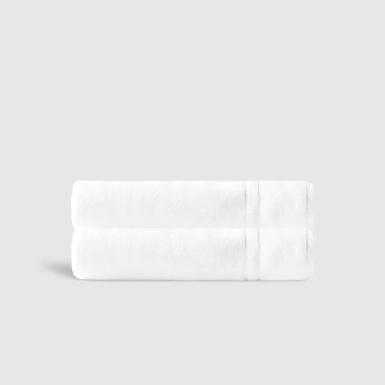 White Plux Classic Hand Towel Pair
