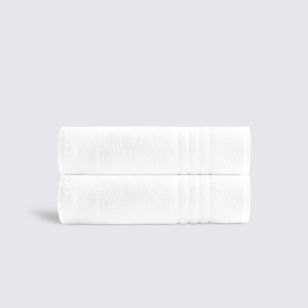 White Plux Classic Bath Sheet Duo