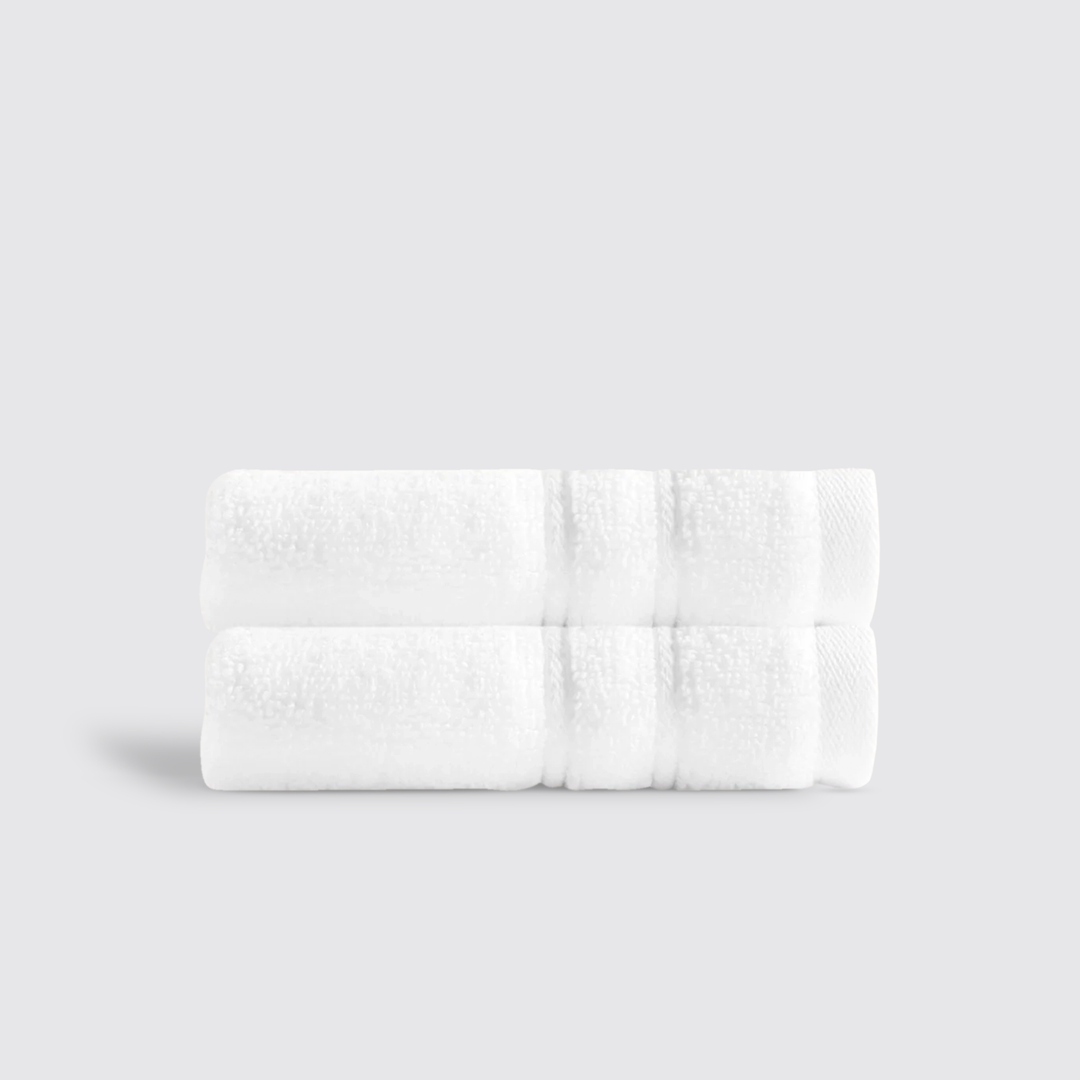 White Plux Classic Face Towel Pair