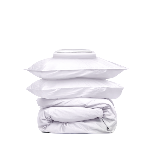 Solid White Cotton Bedding Combo