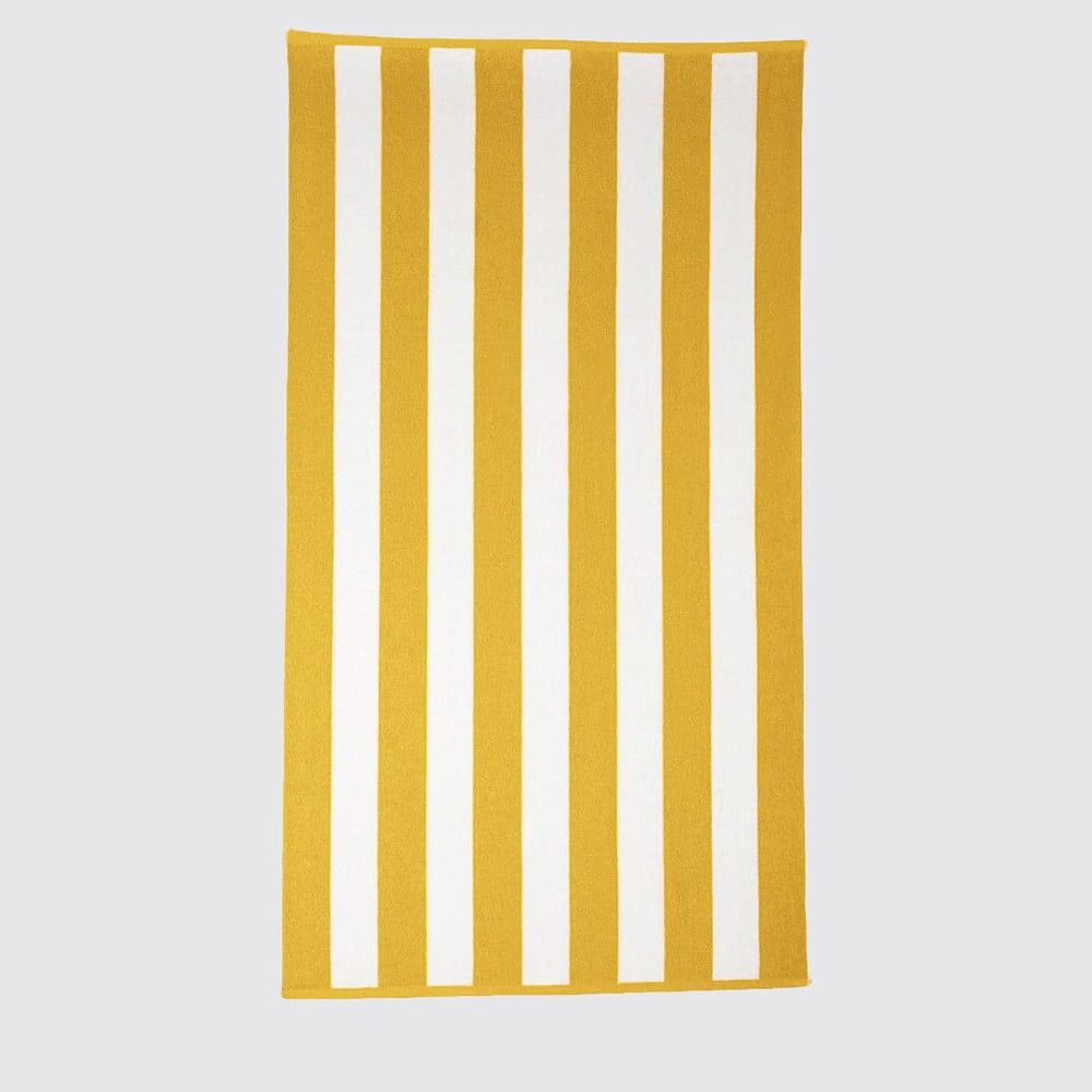 Yellow Cabana Stripes Beach Towel Sheet