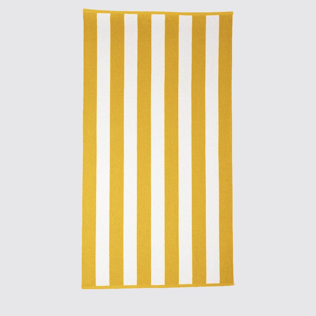 Yellow Cabana Stripes Beach Towel Sheet